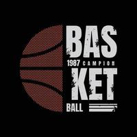 typographie d'illustration de basket-ball. parfait pour la conception de t-shirt vecteur