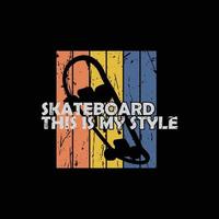 conception de t shirt typographie illustration skatebord vecteur