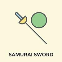 épée de samouraï à la mode vecteur