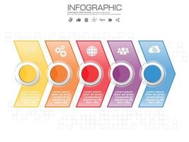 modèle de chronologie infographique d'entreprise étapes colorées, processus, pièces, options. illustration vectorielle. vecteur