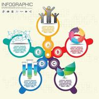 modèle de chronologie infographique d'entreprise étapes colorées, processus, pièces, options. illustration vectorielle. vecteur