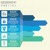 concept d'entreprise avec 5 options, pièces, étapes ou processus. peut être utilisé pour la mise en page du flux de travail, le diagramme, les options de nombre, la conception Web. vecteur