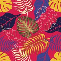 motif floral abstrait sans couture avec des feuilles. fond tropical vecteur