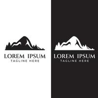 vue sur le paysage de montagne, design minimaliste. logo pour les photographes, les grimpeurs et les aventuriers. édition à l'aide d'illustration vectorielle. vecteur