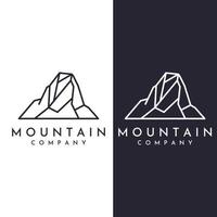 vue sur le paysage de montagne, design minimaliste. logo pour les photographes, les grimpeurs et les aventuriers. édition à l'aide d'illustration vectorielle. vecteur
