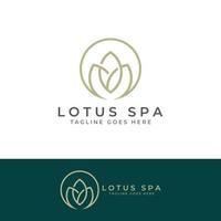 une belle et naturellement belle fleur de spa de lotus, avec une édition d'illustration vectorielle de fleur de lotus luxueuse et élégante, adaptée aux salons de beauté et de cosmétiques. vecteur