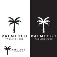 logo palmier, palmier avec vagues et soleil. en utilisant l'édition de conception de modèle d'illustrateur. vecteur