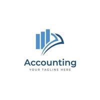logo de la comptabilité financière, avec coche pour l'analyse des graphiques boursiers de la comptabilité financière. dans le style de concept d'illustration vectorielle de modèle moderne. vecteur