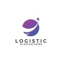 logo vectoriel de la société de logistique, logo d'icône de flèche, logo de livraison numérique rapide. en utilisant une édition vectorielle de logo simple et facile.