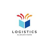 logo vectoriel de la société de logistique, logo d'icône de flèche, logo de livraison numérique rapide. en utilisant une édition vectorielle de logo simple et facile.