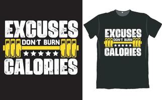 excuses ne brûle pas de calories conception de gym vecteur