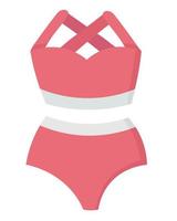 joli maillot de bain pour femme. clipart de doodle plat. tous les objets sont repeints. vecteur