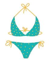 joli maillot de bain pour femme. clipart de doodle plat. tous les objets sont repeints. vecteur