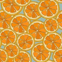 motif d'été frais et lumineux avec des tranches d'orange vecteur