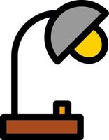 icône remplie de ligne de lampe de bureau vecteur