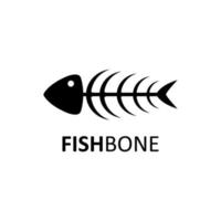 logo d'os de poisson vecteur