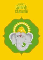 bonne fête de ganesh chaturthi avec illustration du seigneur d'or ganesha vecteur