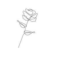 illustration vectorielle de fleur rose une ligne continue vecteur