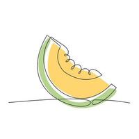 un seul logo de melon coloré en ligne continue vecteur