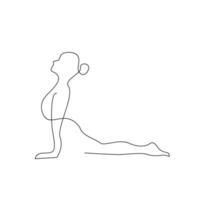 dessin au trait continu de yoga vecteur