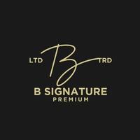 signature lettre b création de logo d'écriture à la main vecteur