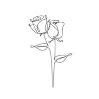 illustration vectorielle de fleur rose une ligne continue vecteur