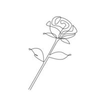 illustration vectorielle de fleur rose une ligne continue vecteur