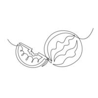 logo de melon d'eau sur une seule ligne continue vecteur