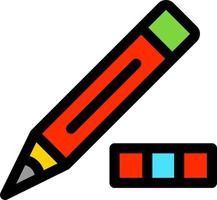 icône remplie de ligne de crayon vecteur