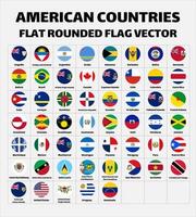 drapeaux des pays américains vecteur plat arrondi