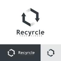 recycler le vecteur d'icône de logo. symbole d'illustration de recyclage, icône de flèche de rotation