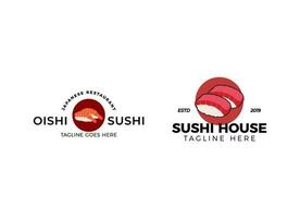 modèle de conception de logo de restaurant de sushi. vecteur