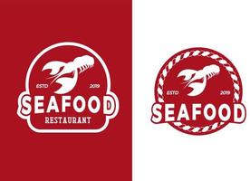 modèle de conception de logo de restaurant de fruits de mer. vecteur