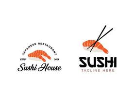 modèle de conception de logo de restaurant de sushi. vecteur