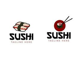 modèle de conception de logo de restaurant de sushi. vecteur