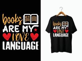 conception de t-shirt amoureux des livres vecteur