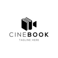 modèle de conception de logo de bande de livre et de film avec un style minimaliste vecteur