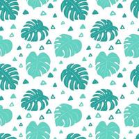 monstera feuilles bleu clair modèle sans couture vecteur