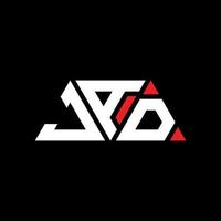 création de logo de lettre triangle jad avec forme de triangle. monogramme de conception de logo jad triangle. modèle de logo vectoriel triangle jad avec couleur rouge. jad logo triangulaire logo simple, élégant et luxueux. jade