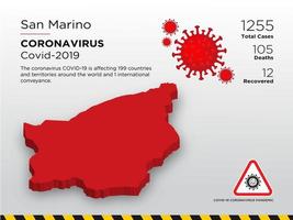 carte de pays coronavirus affectée par Saint-Marin vecteur