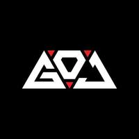 création de logo de lettre triangle goj avec forme de triangle. monogramme de conception de logo triangle goj. modèle de logo vectoriel triangle goj avec couleur rouge. logo triangulaire goj logo simple, élégant et luxueux. goj