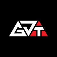création de logo de lettre triangle gjt avec forme de triangle. monogramme de conception de logo triangle gjt. modèle de logo vectoriel triangle gjt avec couleur rouge. logo triangulaire gjt logo simple, élégant et luxueux. gjt