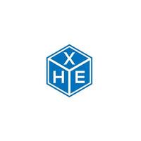 création de logo de lettre xhe sur fond noir. xhe concept de logo de lettre initiales créatives. conception de lettre xhe. vecteur
