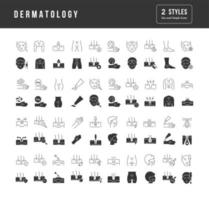 ensemble d'icônes simples de dermatologie vecteur