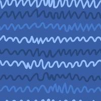rayures ondulées sur fond bleu, modèle sans couture vecteur