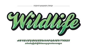bulle verte typographie cursive audacieuse vecteur