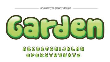 typographie de dessin animé vert 3d bulle arrondie vecteur