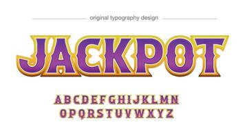 typographie de cirque de dessin animé 3d doré et violet vecteur