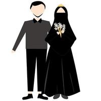 graphique d'illustration de mariage de couple musulman vecteur