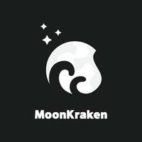 logo du kraken de la lune vecteur